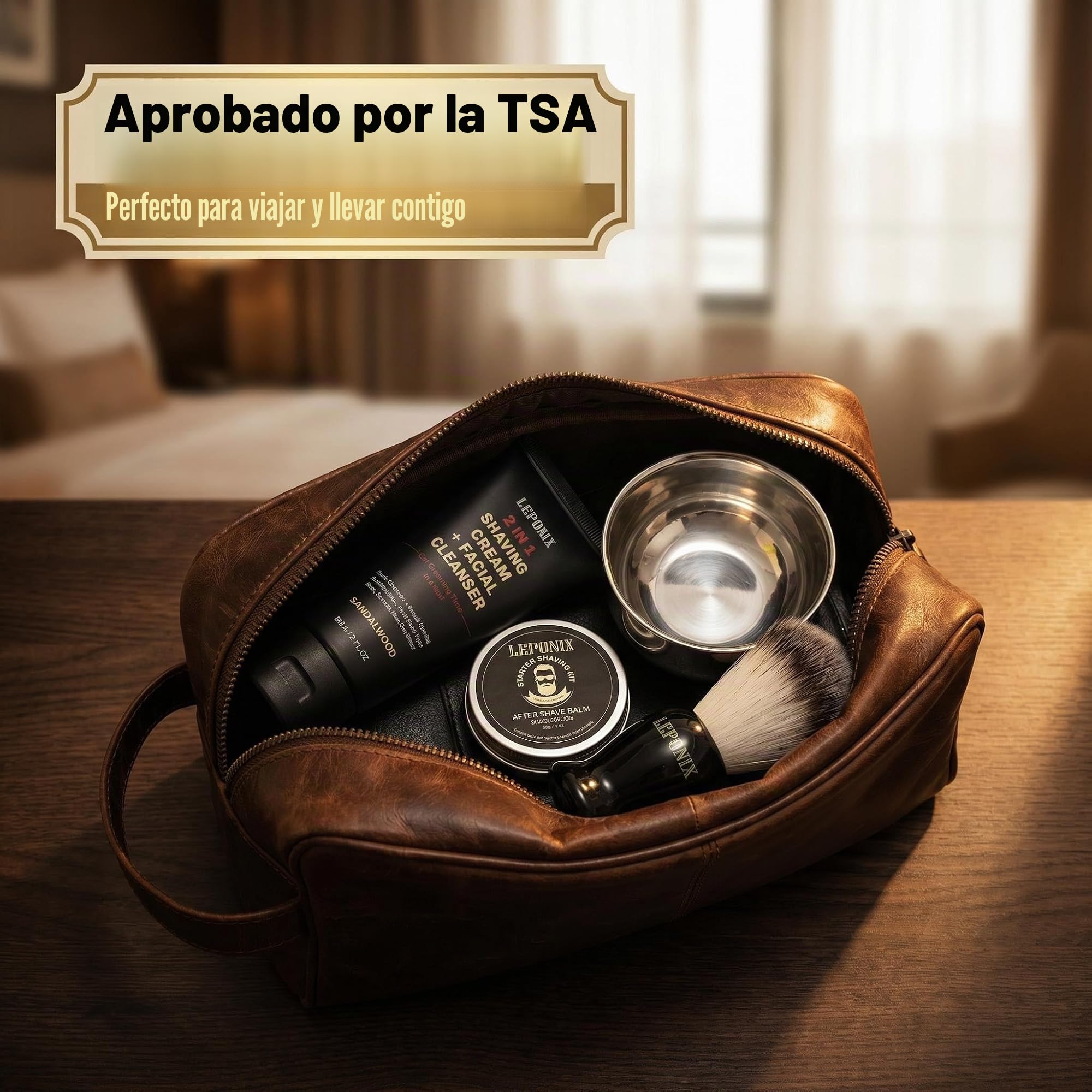 Set de afeitado para hombre, set de afeitado para hombre, incluye sándalo crema de afeitar, jabón de afeitar, cepillo de afeitar, cuenco de afeitar para hombres, caja de regalo para novio