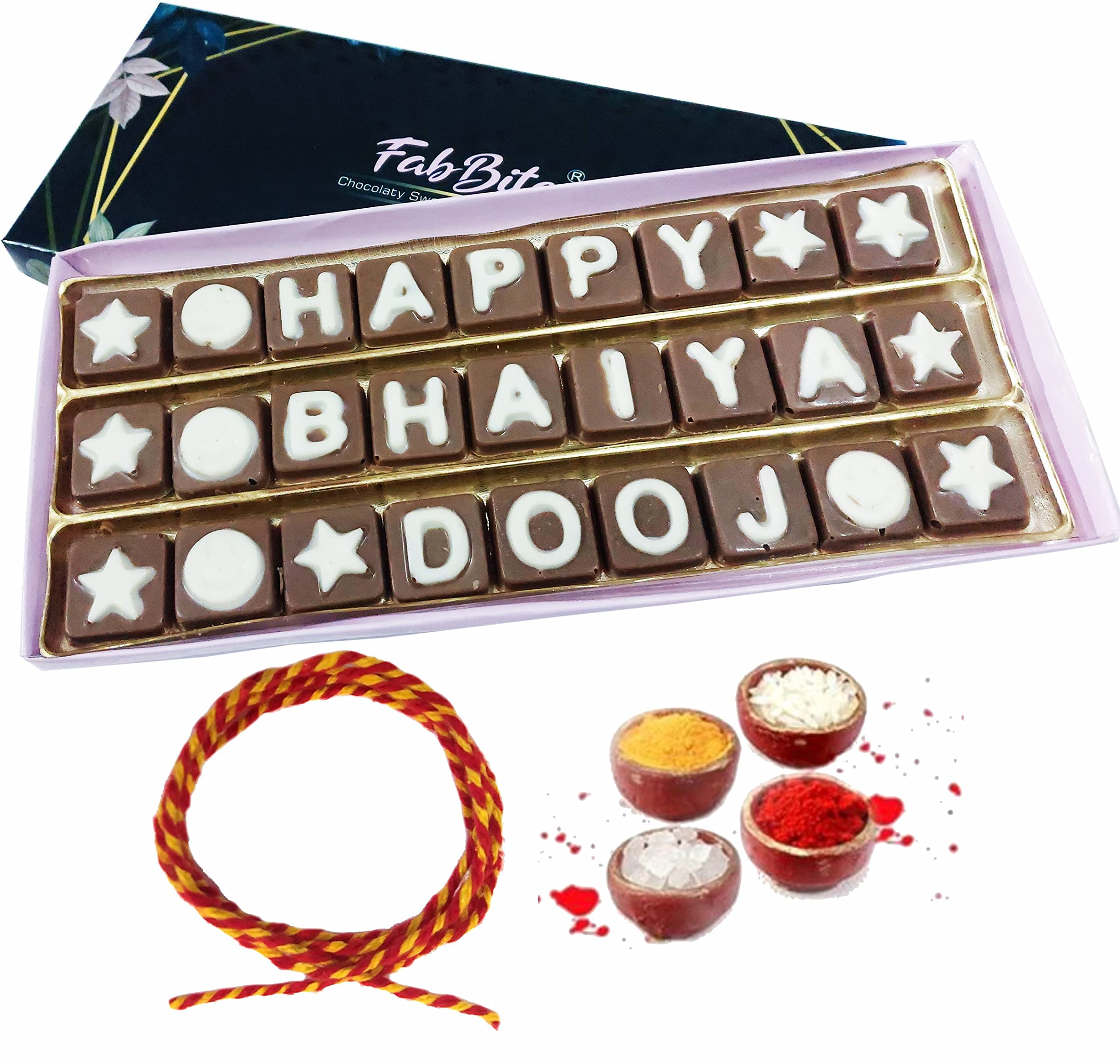 Bhai Dooj Chocolate Gift Set For Brother With Tikka Roli