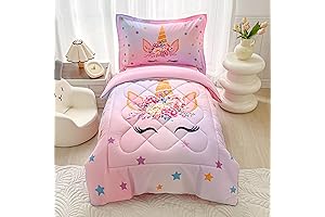 Pink Unicorn Toddler Bedding Dreamy Comforter Set for Girls