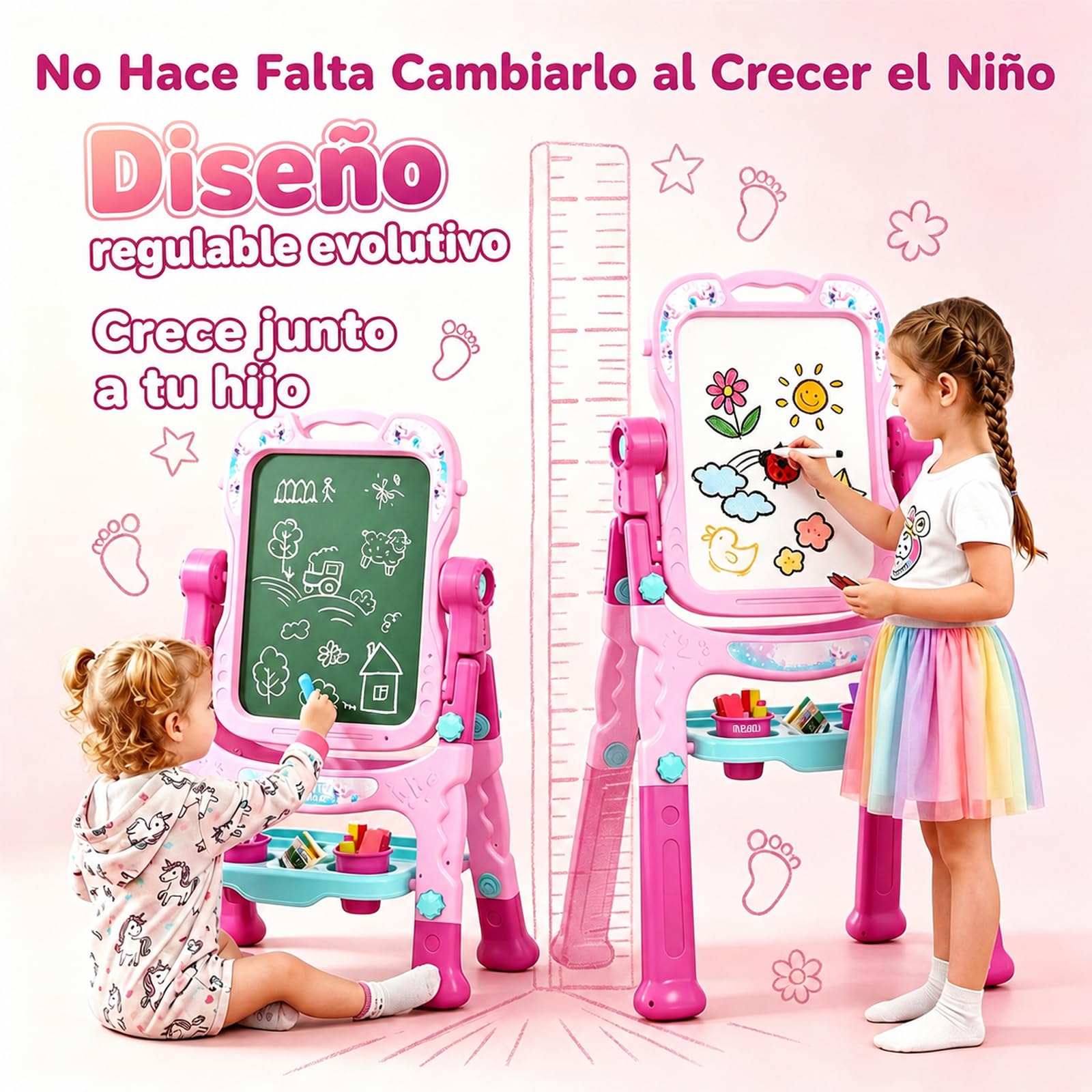 EUCOCO Pizarra Infantil, Regalo Niña 2 3 4 5 6 Años Juguetes Niña 2 3 4 5 6 Años Pizarra Magica Infantil Caballete Navidad Regalos Niñas 2-12 Años Regalo de Cumpleaños Ideas Regalos Originale