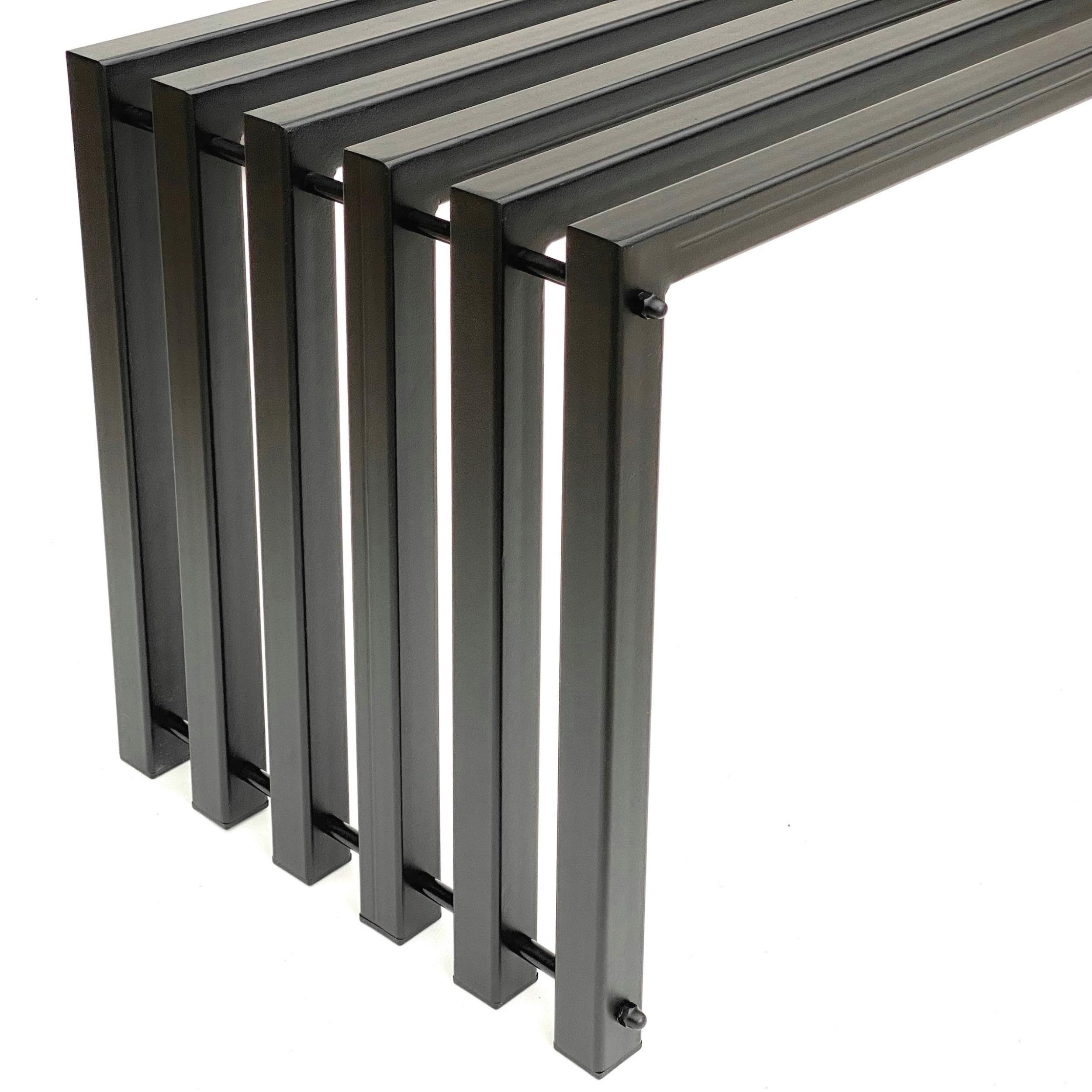 DanDiBo Gartenbank Wetterfest Metall Outdoor Schwarz 96205 Ela 120 cm Sitzbank Garten Bank Parkbank Eisen