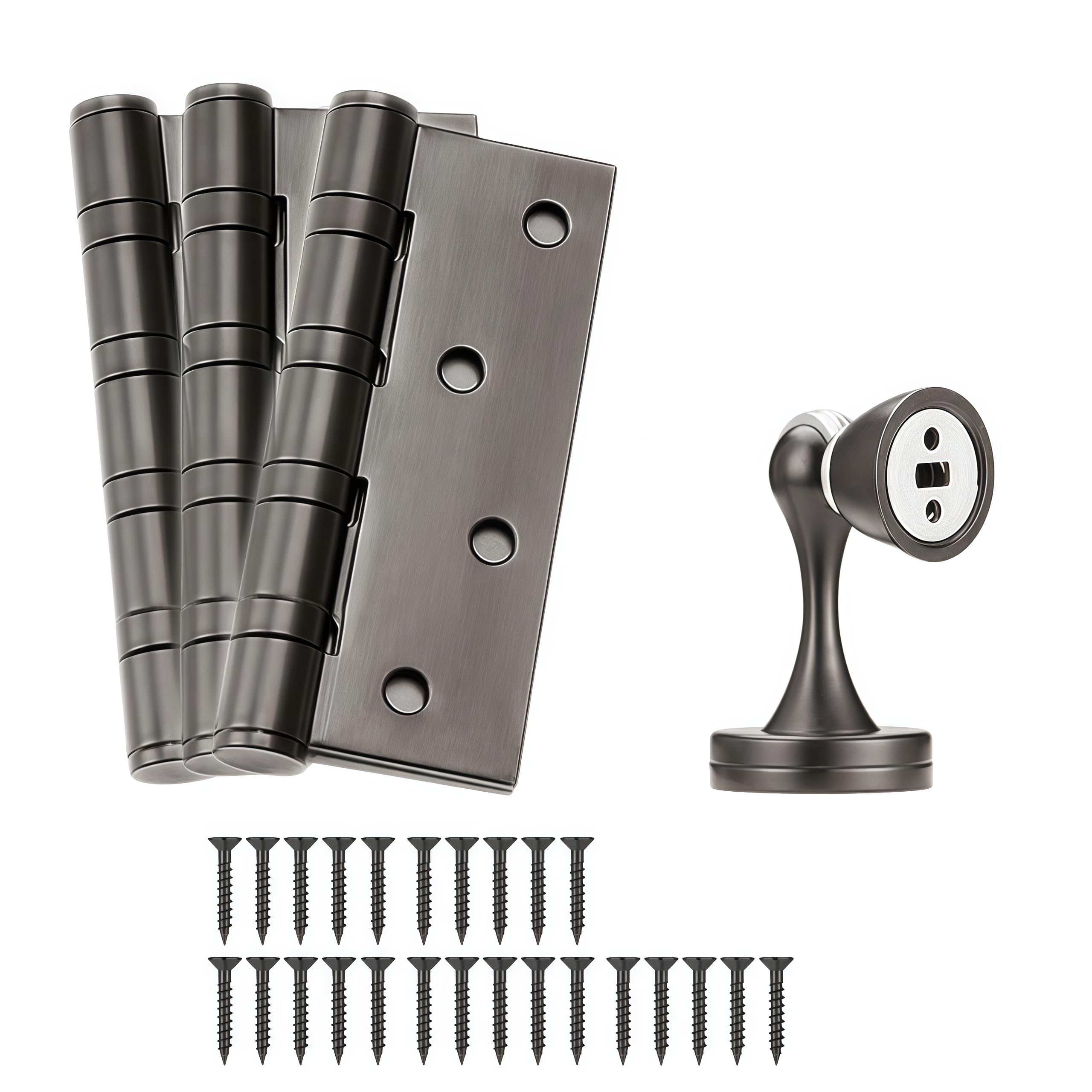 Hinges 3 Pack of 5 Inch Stainless with Door Catch Gray Casement Hinges