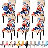Vista 118 de JQinHome 6 fundas protectoras para sillas de comedor, de alta elasticidad, extraíbles y lavables, para el hogar, fiesta, hotel, ceremonia de boda