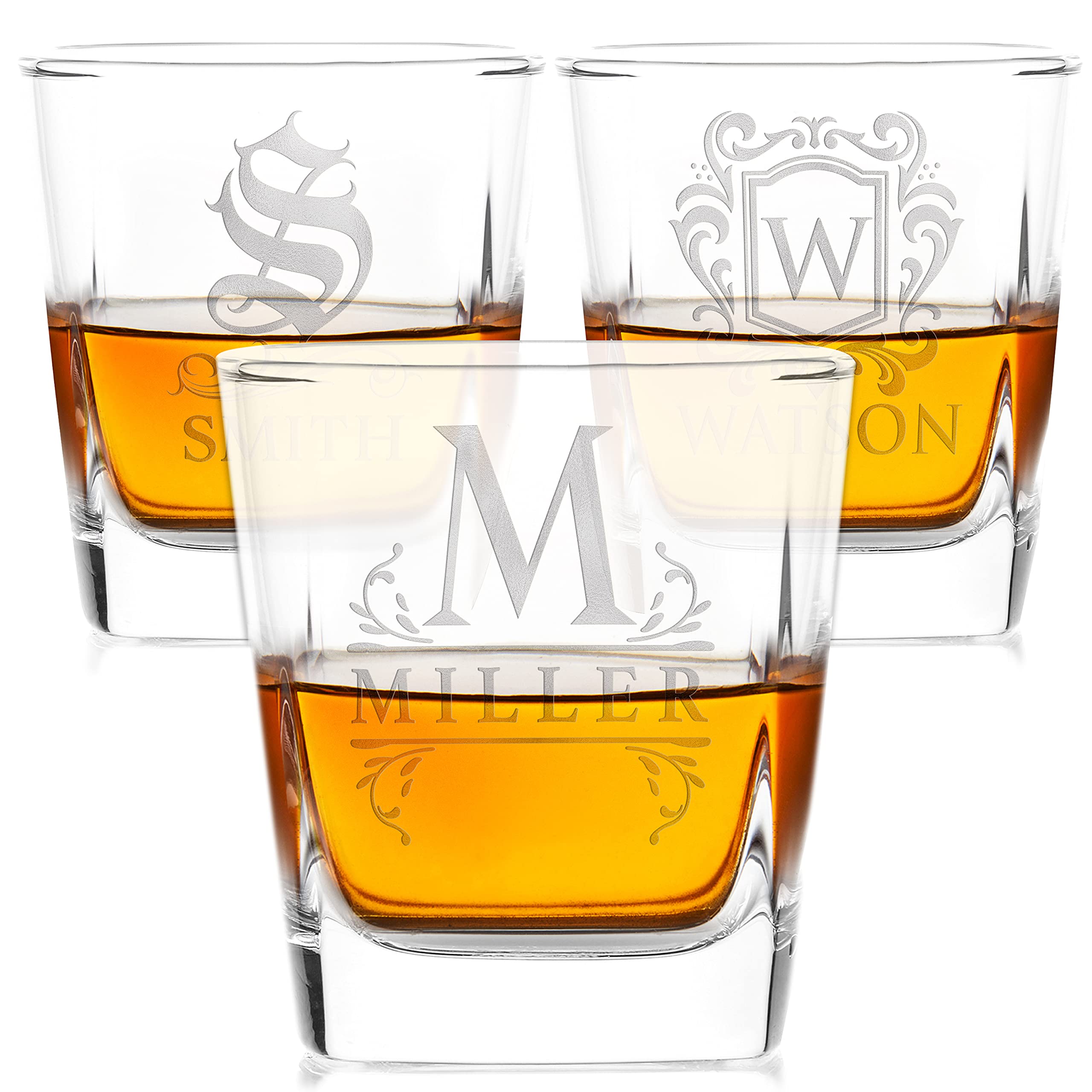 Amazing Items Set of 3 Personalized Whiskey Glasses