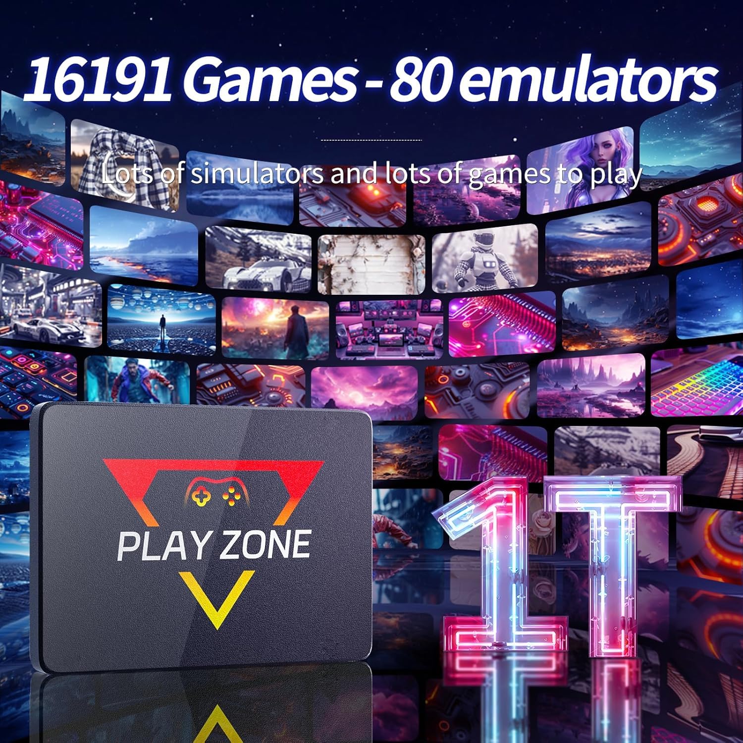 Retro Gaming Console Built in 16191 Games, 80+ Emulator Console