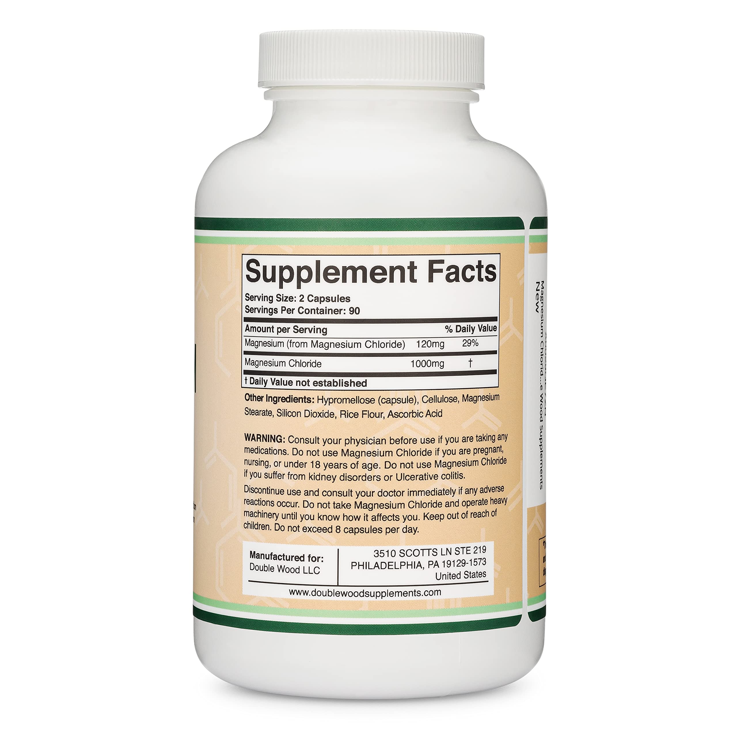 Buy Magnesium Chloride (Cloruro De Magnesio) 180 Capsules, 1,000mg