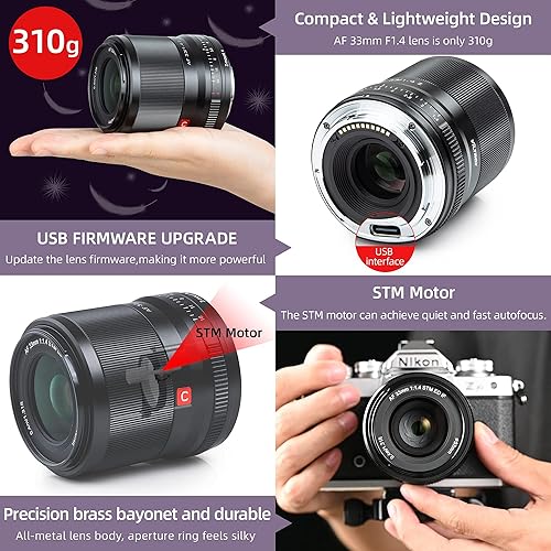 Miniatura 6 de VILTROX Lente gran angular de 0.512 in f1.4 F1.4 para cámara Nikon, lente APS-C de enfoque automático para cámara Nikon z Mount Z50 Z30 Z6II Z7II Z5