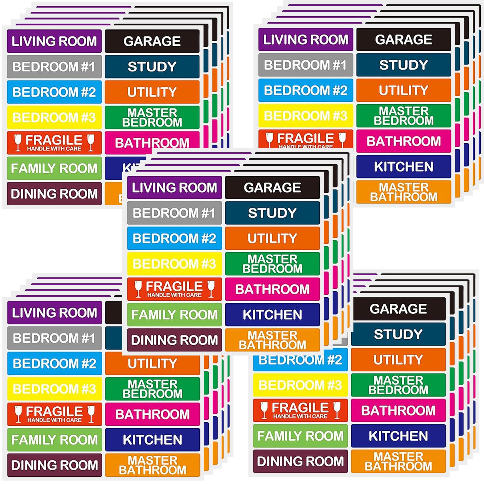 QFWFG 350pcs Packing Labels for Moving House Large Color