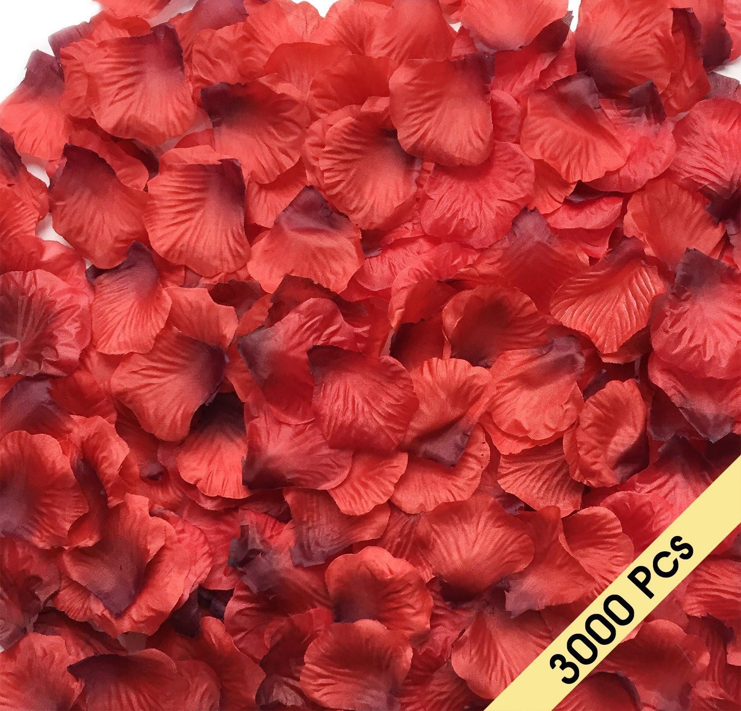 NewCool 3000 Pcs Dark Red Silk Rose Petals Artificial Flowers Decorations, Wedding Party Vase Home Decor Bridal Petals Rose Flower Favors Decoration