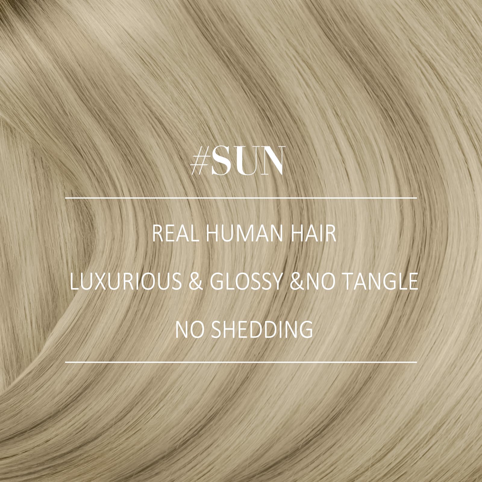 YoungSee Clip in Hair Extensions Ombre 12inch 80g Clip in Human Hair Extensions Ash Blonde Ombre Sunkissed Blonde Human Hair Clip in Extensions for Women Short Straight 7pcs Sliky - Image 2