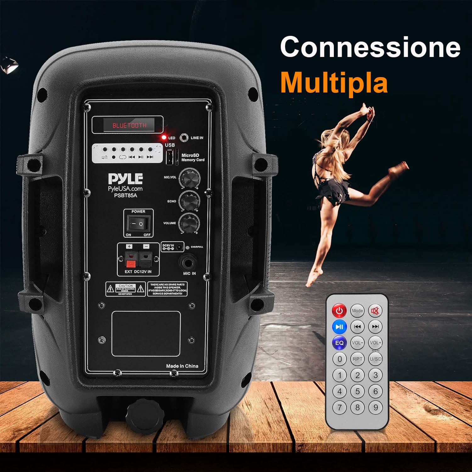 Pyle Cassa Bluetooth 800 Watt, Karaoke, Subwoofer 20 centimetri, Microfono UHF, Luci LED, Batteria Ricaricabile, Altoparlante Bluetooth MP3/USB/SD