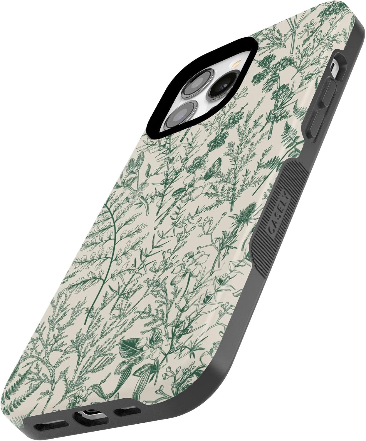 Casely iPhone 13 Pro Case | Sage Garden | Green Floral | Bold Protective Design | Compatible with MagSafe
