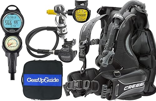CRESSI Paquete completo de equipo de buceo Trim con Patrol BCD - Ordenador de buceo Donatello C2 - Juego de regulador compacto AC2 totalmente