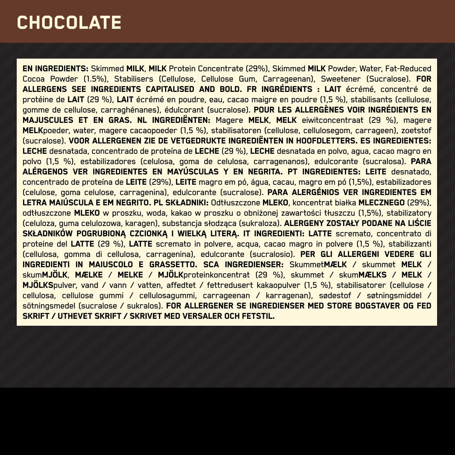 Optimum Nutrition Cocktails riches en protéines – Boisson prête à boire sans sucre ajoutée, faible en gras, pour hommes et femmes, pour la consommation après l'entraînement, chocolat, 12 x 330 ml