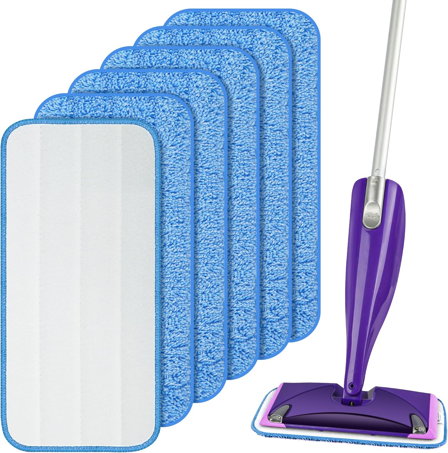 Reusable Mop Pads Refills Compatible with Swiffer Wet Jet Mop, Wet Pads Refill Dry