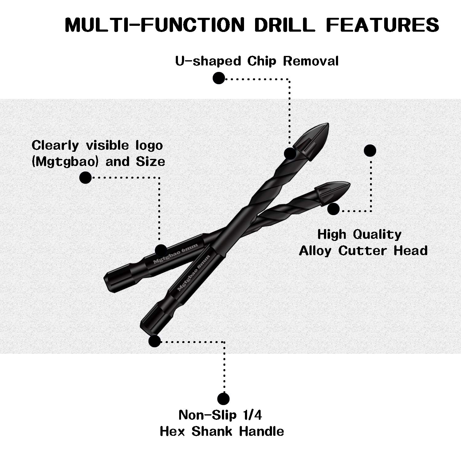 Mgtgbao 6MM and 8MM Masonry Drill Bits 