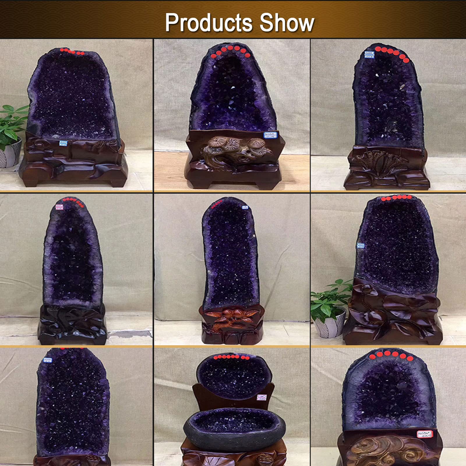 Amazon.co.jp: 天然水晶の原石 天然アメジスト ジオード パープル