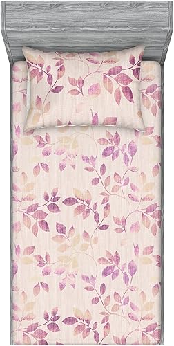 Miniatura 34 de Ambesonne Floral Fitted Sheet & Pillow Sham Set, Retro Wave Inspired Flower Motif with Space Inspired Effects Print, Decorative Printed 3 Piece Dark