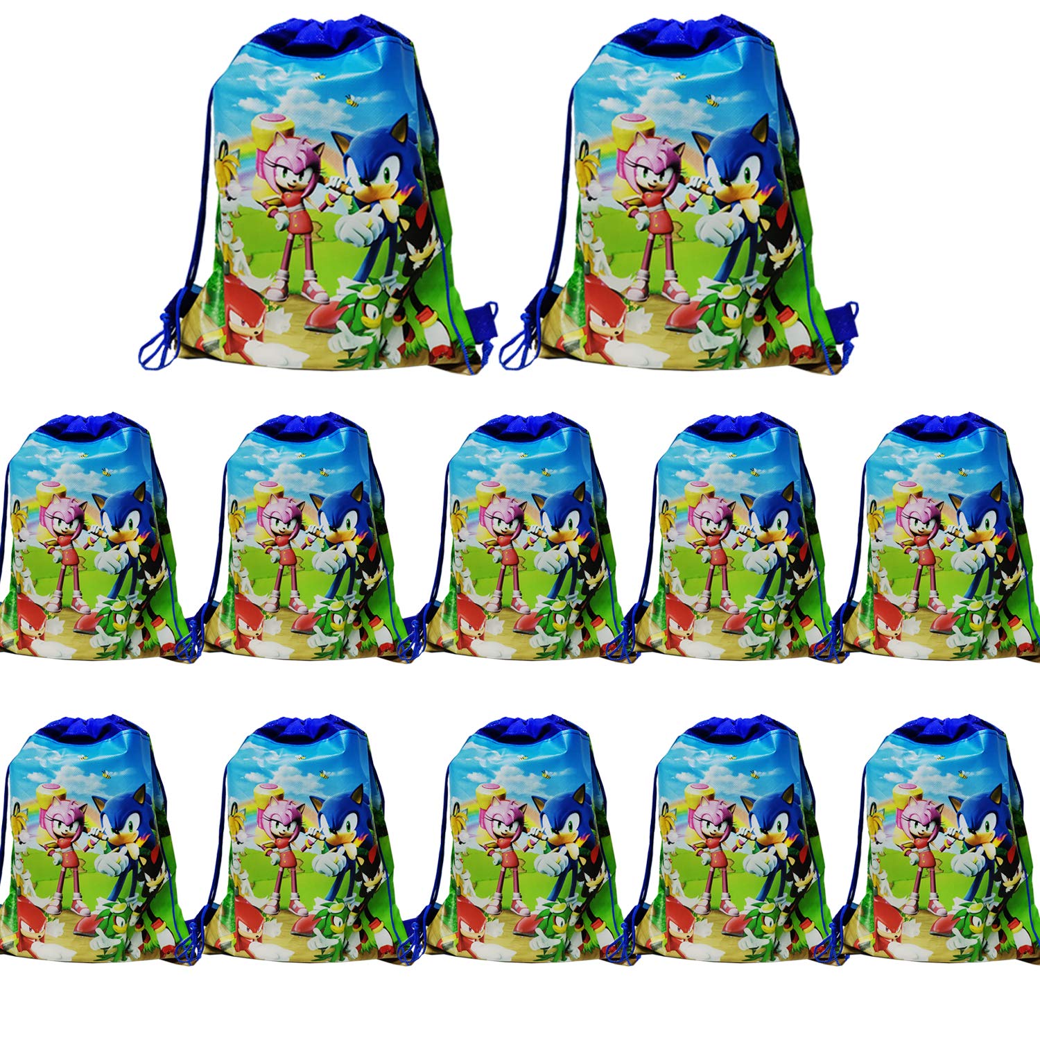 Buy 12 Pack Blue Cute Sonic Drawstring Bags, 14 inch *11 inch Sonic