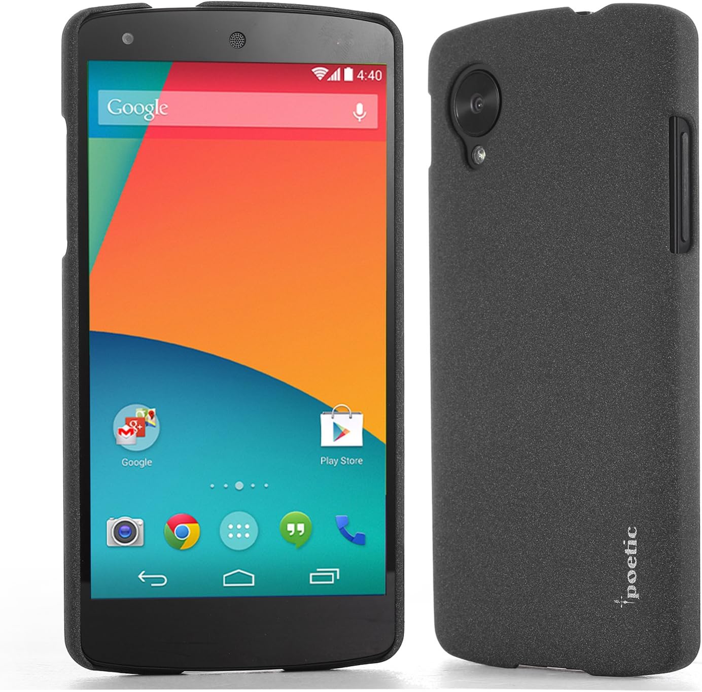 Google Nexus 5 Case - Poetic Google Nexus 5 Case [Palette Series] - [Slim-fit] [Lightweight] Snap-on Back Shell Case for Google Nexus 5 Sand Black (3 Year Manufacturer Warranty from Poetic)