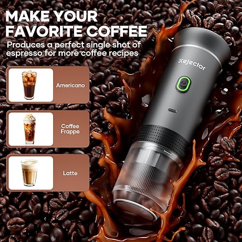 Miniatura 6 de Cafetera portátil con batería, máquina de café expreso, 20 bares, nano automóvil, viaje, café, mini máquina de café expreso, cafetera eléctrica de