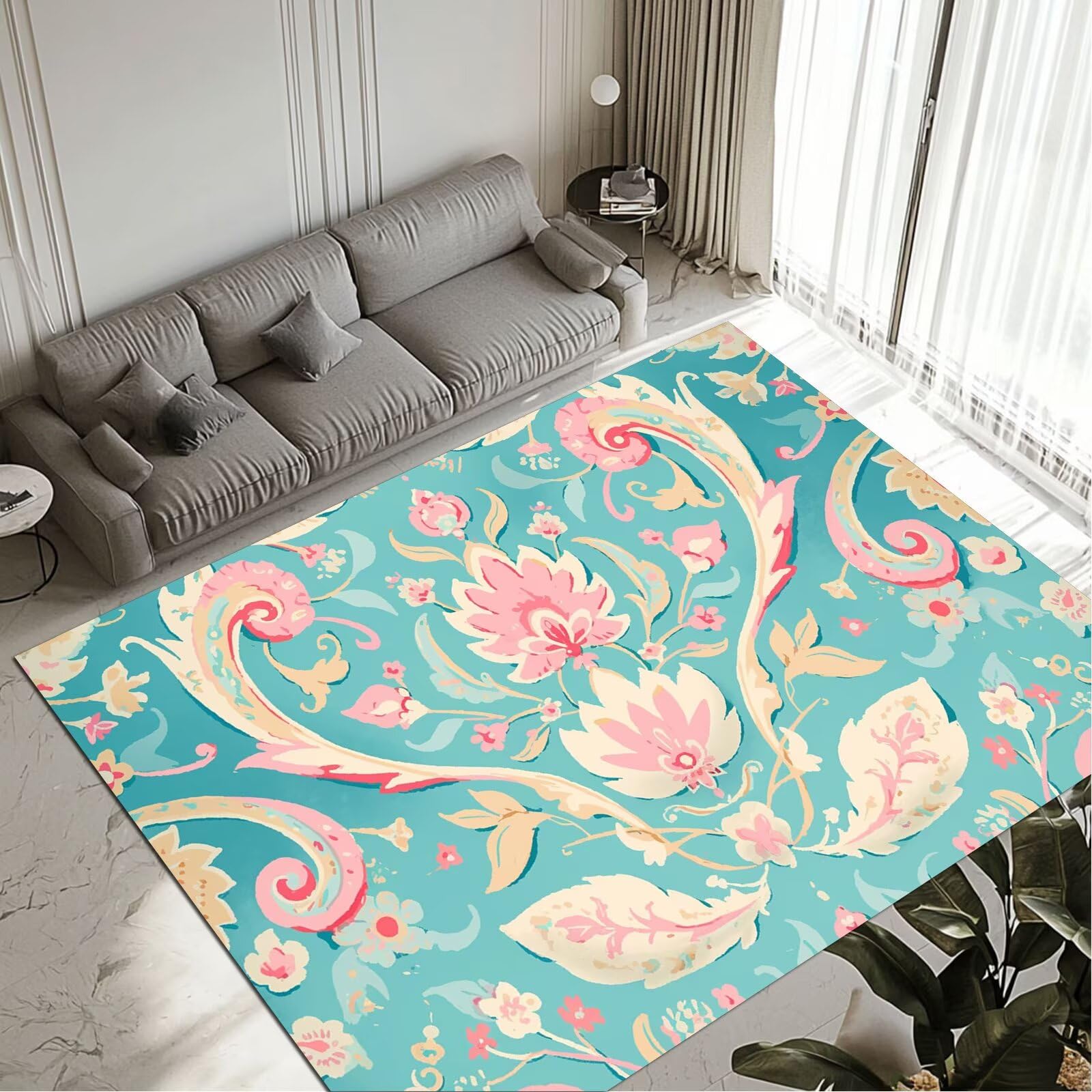Tapis Flowers de décoration pour entrée, cuisine et chambre adulte