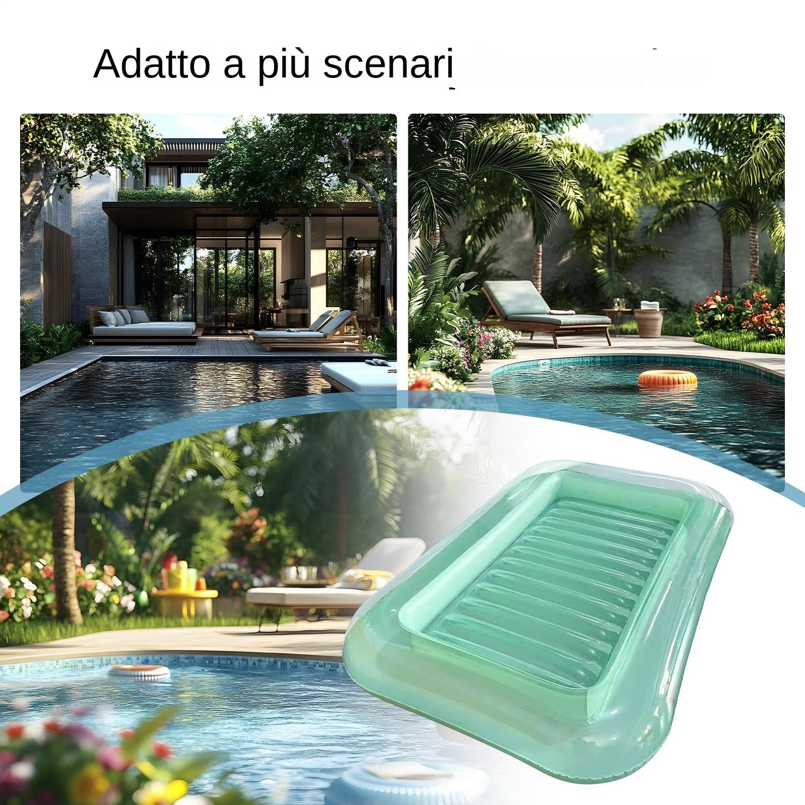 Piscina Flotante - Ligero Ergonómico Inflable con Cama De Silla Curva Plegable | Presentadora De Hamaca De Agua Portátil para Reposacabezas Ajustable para La De Viaje Verano De Camping
