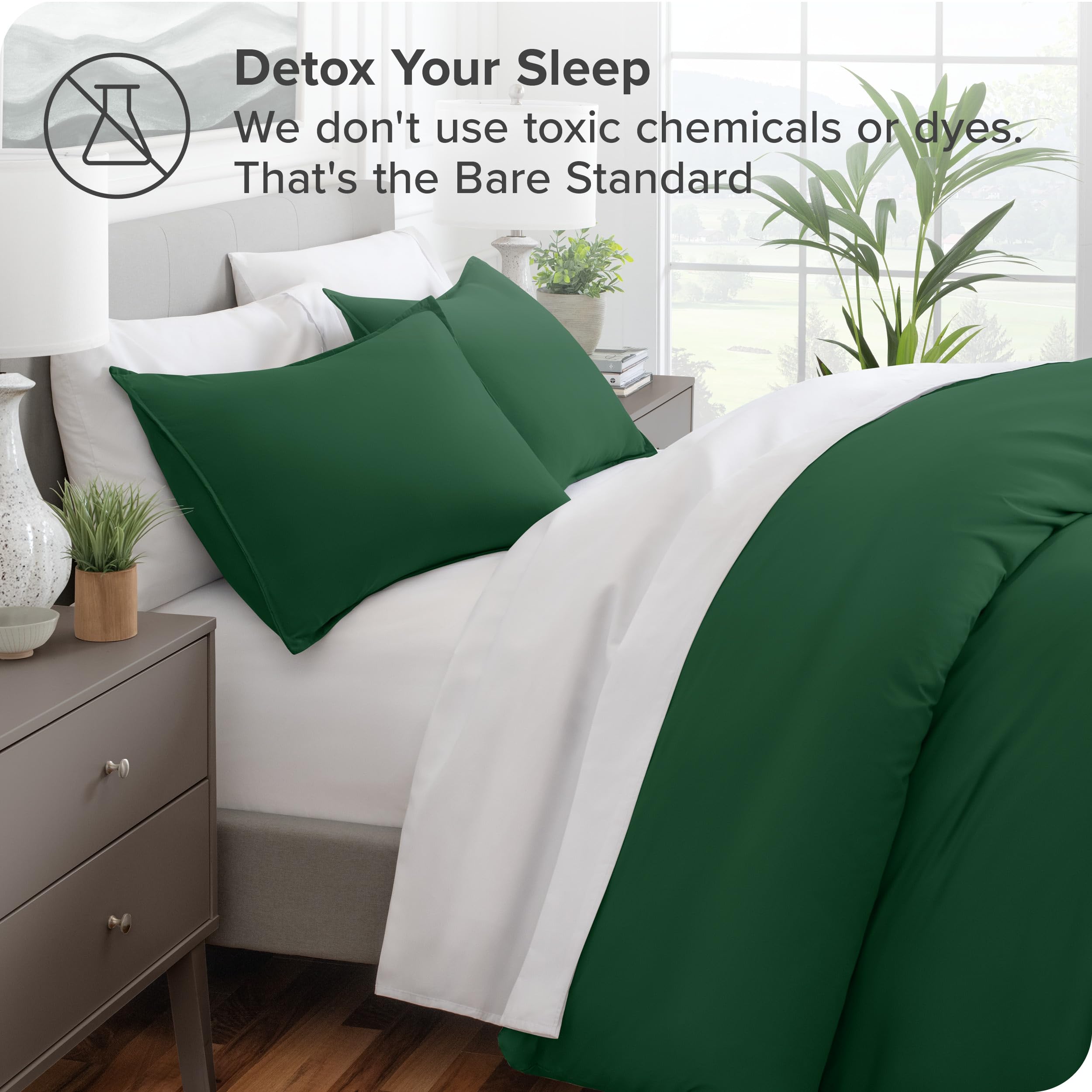 Bare Home Duvet Cover Set Double Size, Premium 1800 Ultra-Soft Duvet Cover Set, Lightweight, Cooling Duvet Cover - Image 4
