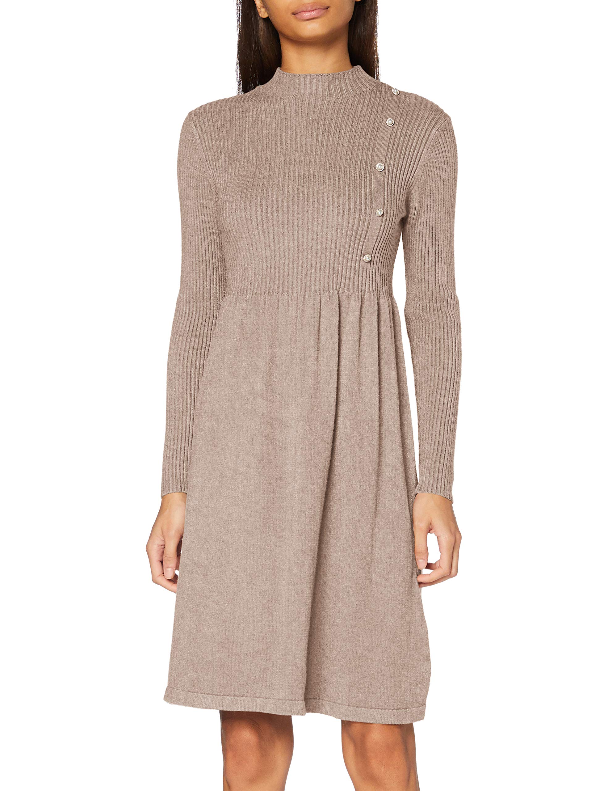 APART Fashion Women's Knitted Dress with Buttons Casual