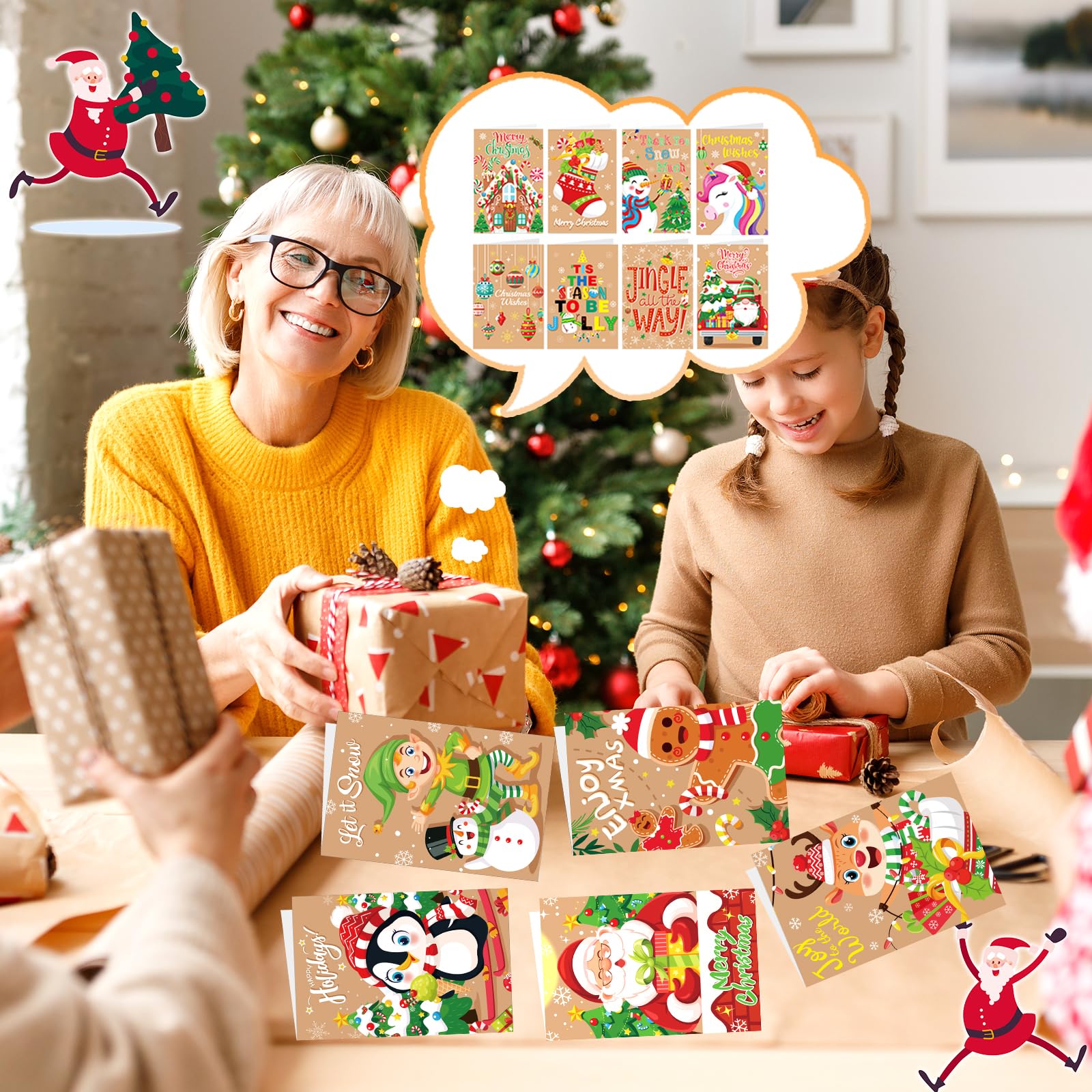 HOWAF Biglietti Auguri Natale 32 Bigliettini Natale Piccoli Biglietti