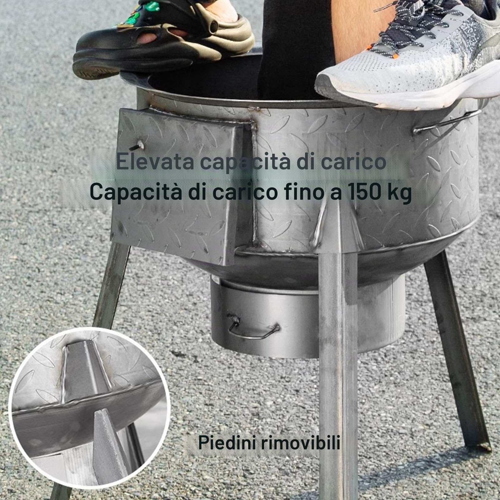 Stufa a legna con griglia - Staccabile, fornello da campeggio per legna da ardere per cucinare all'aperto - Grande stufa a razzo da campeggio con canna fumaria - Accessorio per barbecue da giardino