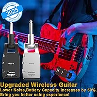Vista 2 de Wireless Guitar System 2.4GHz Wireless Guitar Transmitter Receiver Electric Guitar Wireless Rechargeable Lithium Battery Audio Guitar Wireless System