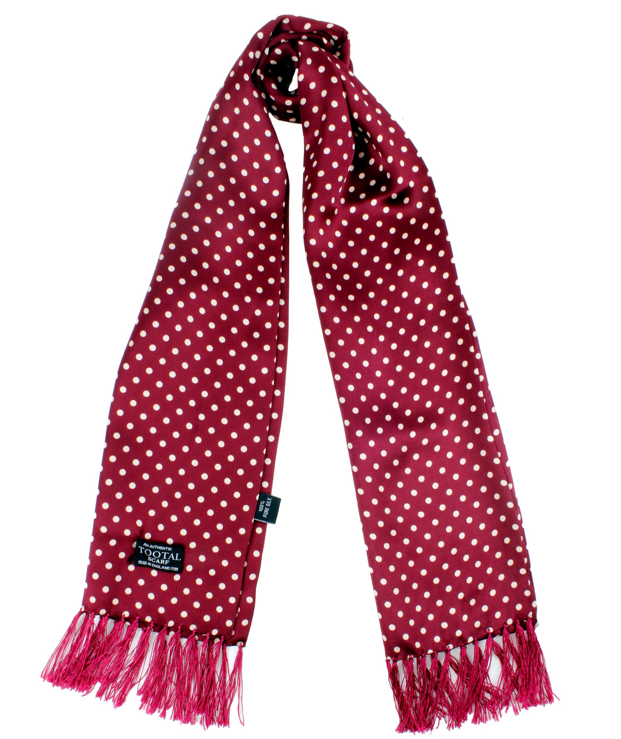 Tootal Vintage Wine Polka Dot Print Scarf