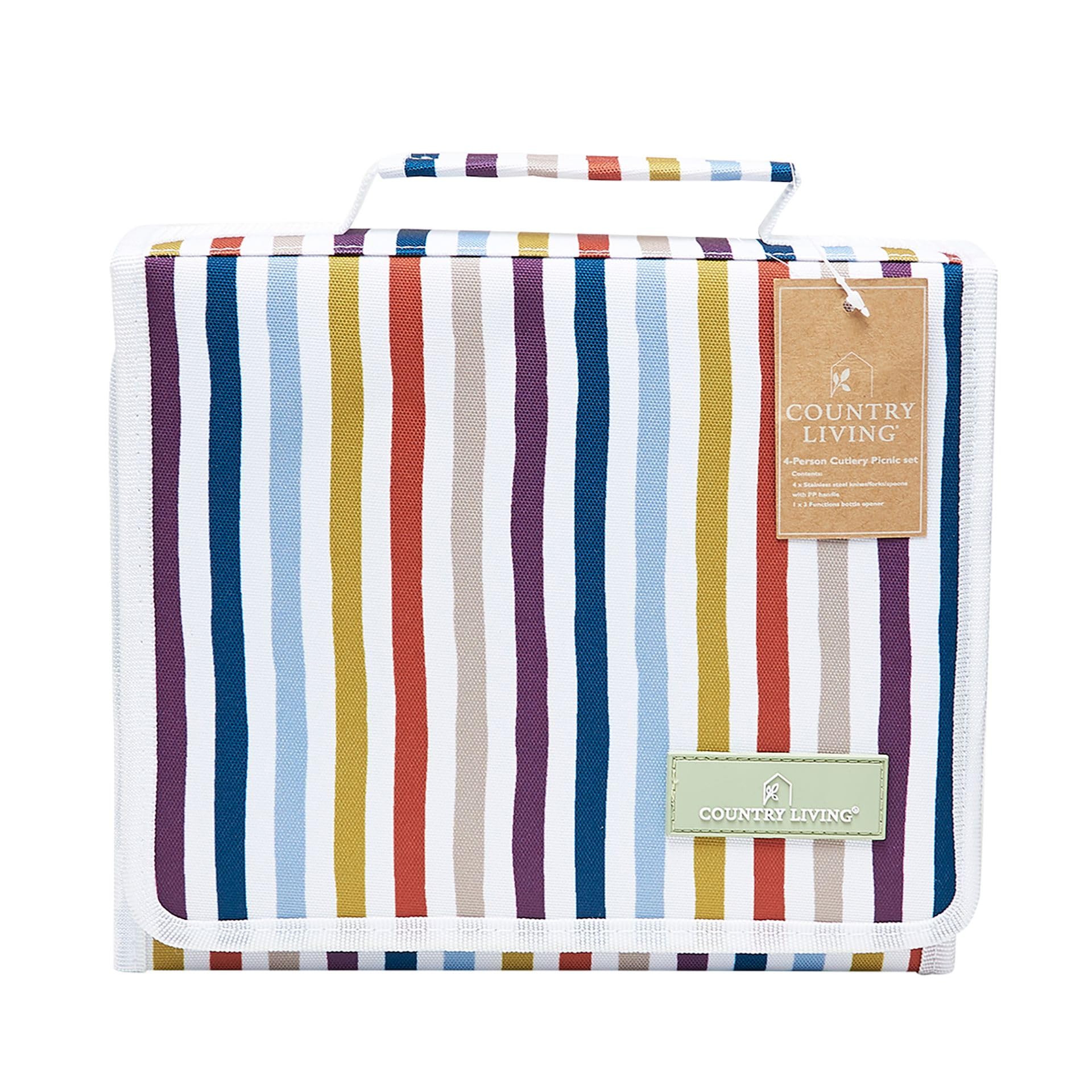 Widdop Country Living Ensemble de couverts pour 4 personnes – 4 couteaux/fourchettes/cuillères, 1 décapsuleur – Ensemble élégant pour pique-nique d'été et barbecue