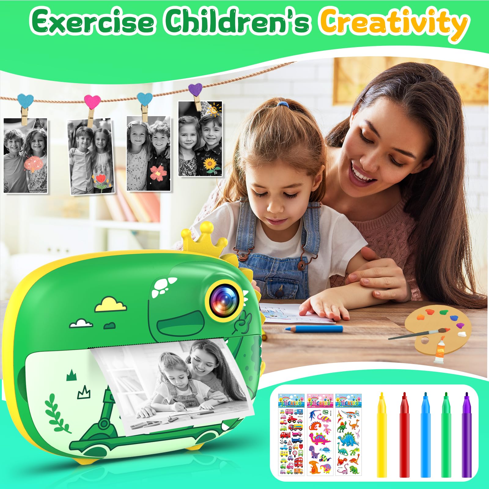 RESEÑA: Ushining Camara Fotos Infantil Instantanea, 10X Zoom 1080P Videocamara Camara Instantanea Ninos Con Pantalla De 24 Pulgadas Papel De Impresion Y Tarjeta Tf De 32gb Regalos Para Ninos Y Ninas