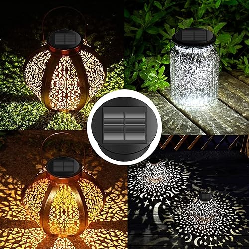 Miniatura 6 de ZNYCYE Paquete de 2 luces solares mejoradas de repuesto (tamaño superior de 3.15 pulgadas, tamaño inferior de 2.76 pulgadas), modos de luz LED