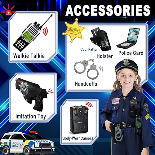 Miniatura 10 de Disfraz de policía de Halloween para niños, exquisito disfraz de oficial de policía para niños, disfraces para niños y niñas, disfraz de policía,