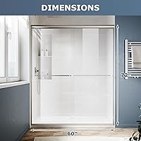 Vista 129 de SUNNY SHOWER B020, puertas de regadera deslizantes sin marco (56 - 60 x 72 pulgadas), cristal de 1/4 pulgada, acabado cromo