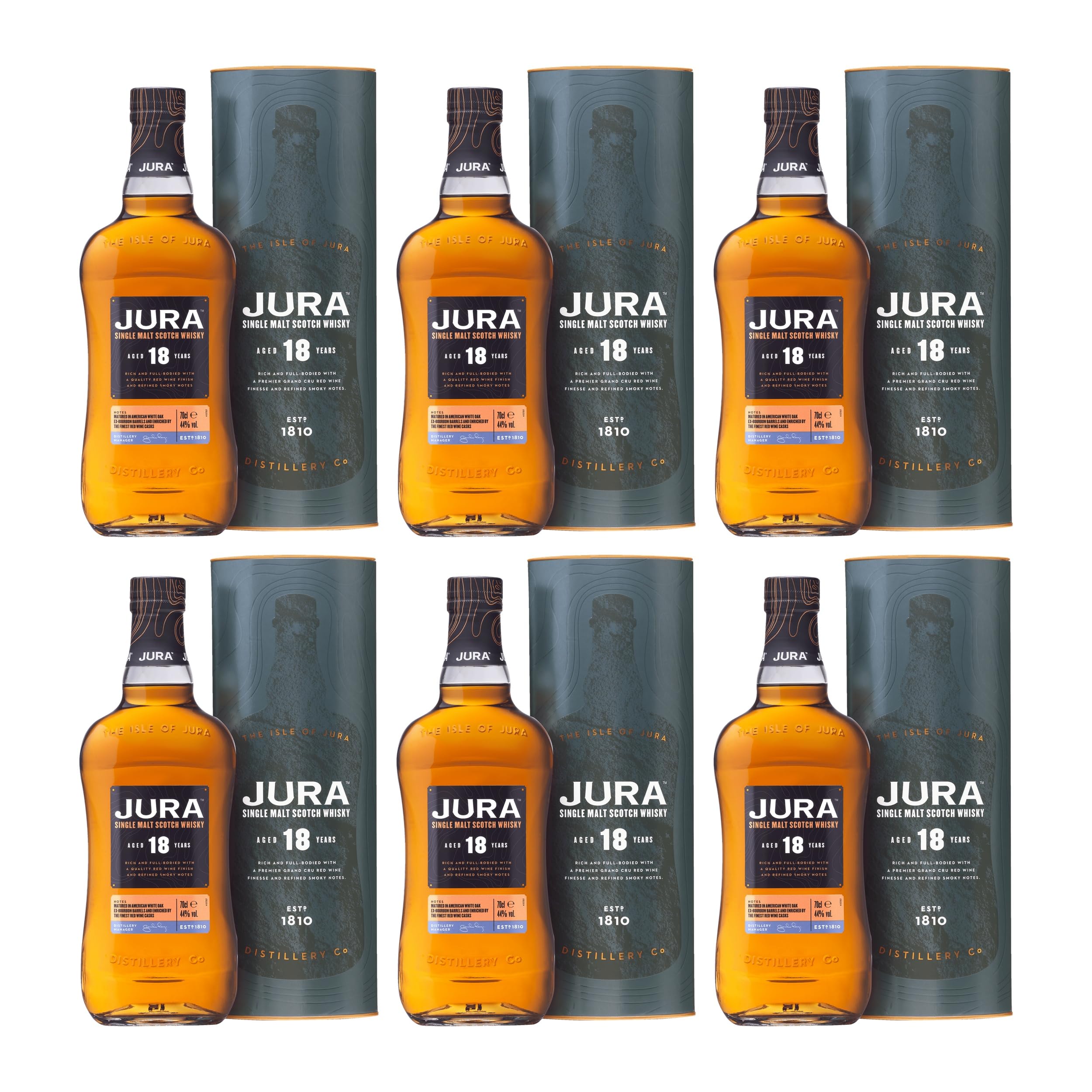 Jura Single Malt 18Y Whisky Grossbritannien inkl. FeinWert E-Book (6 x 0.7 l)