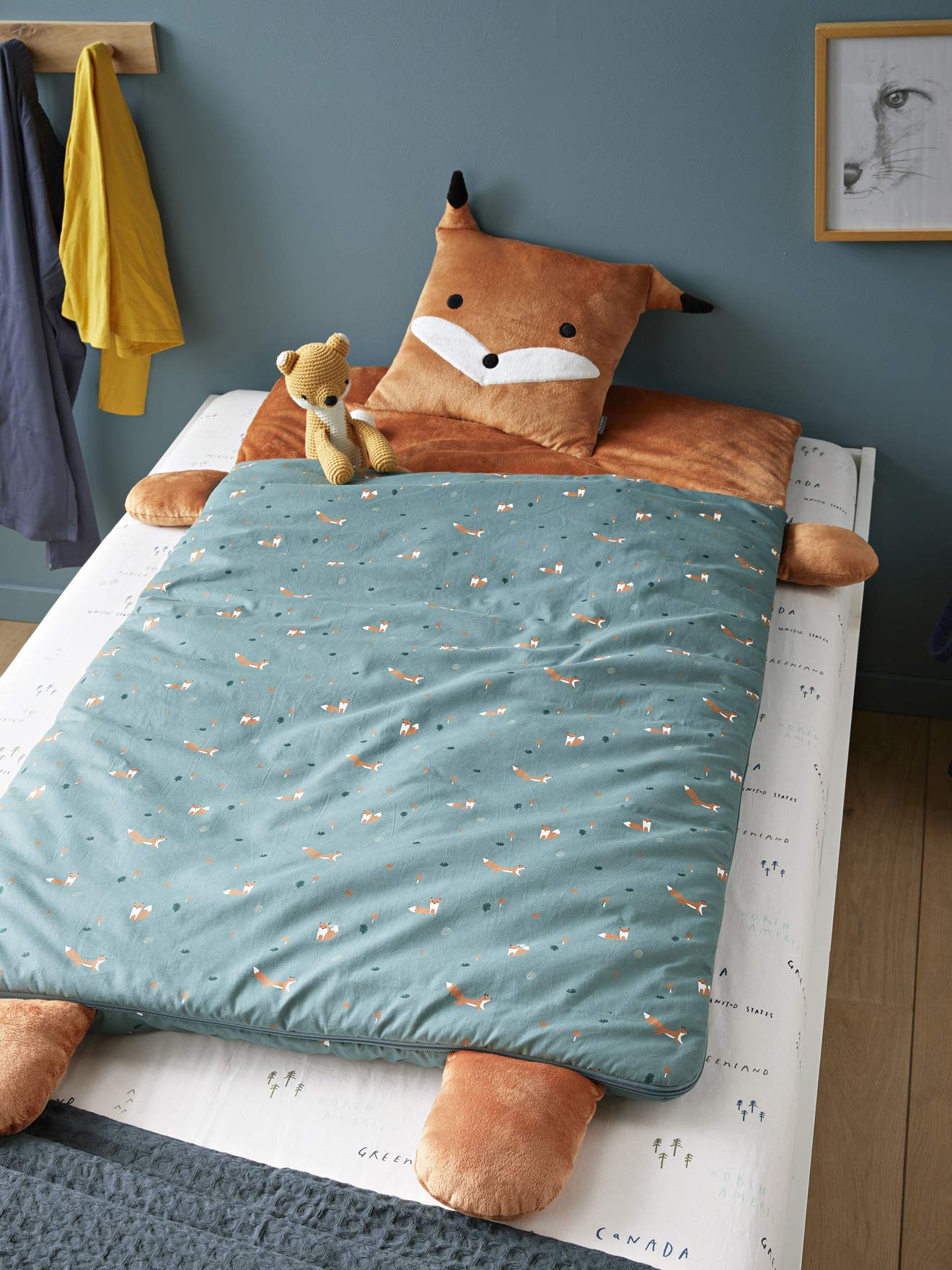 Sac De Couchage Dragon VERTBAUDET – 70x160 Cm, Avec Tête Et Crête De Dragon – Pour Enfants Aventuriers