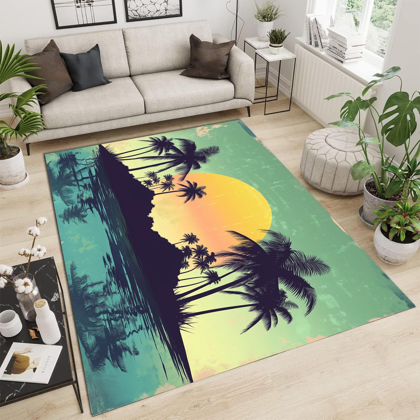 Tapis de sol moderne antidérapant et doux à poils courts