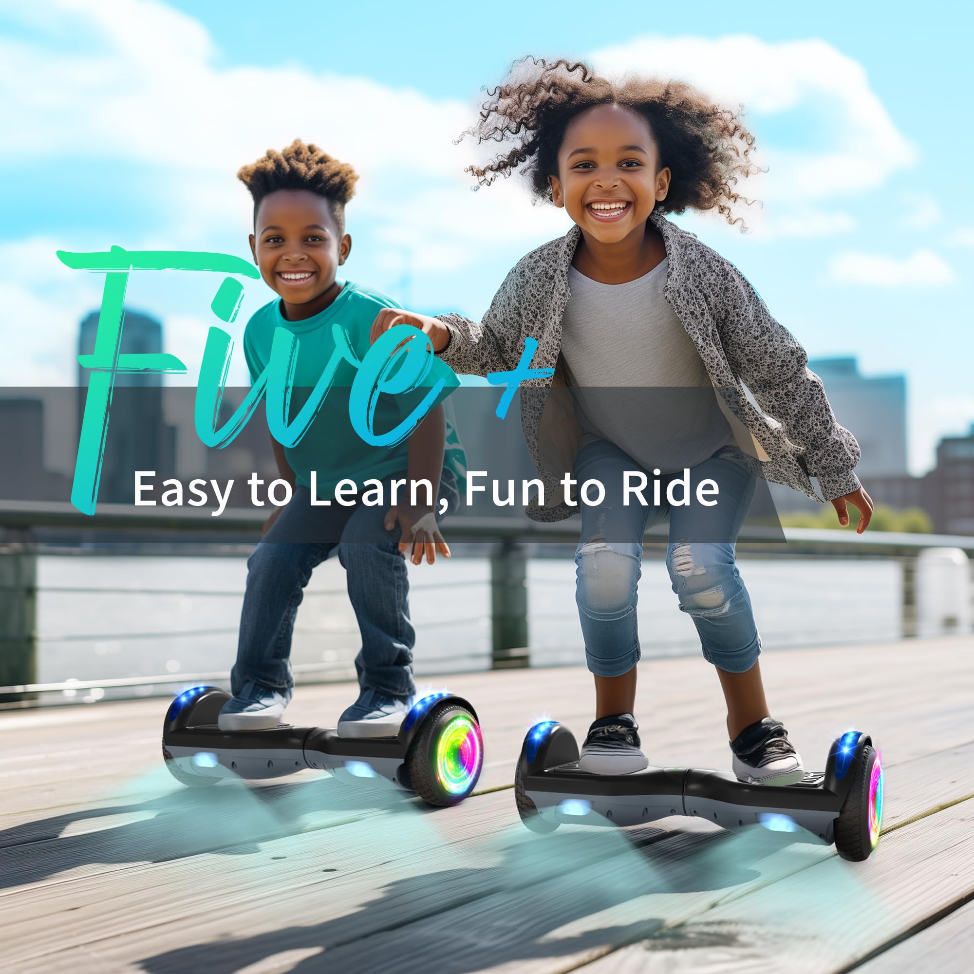 Hoverboard 6,5 Pouce LED Phare Bluetooth Cadeau Enfants