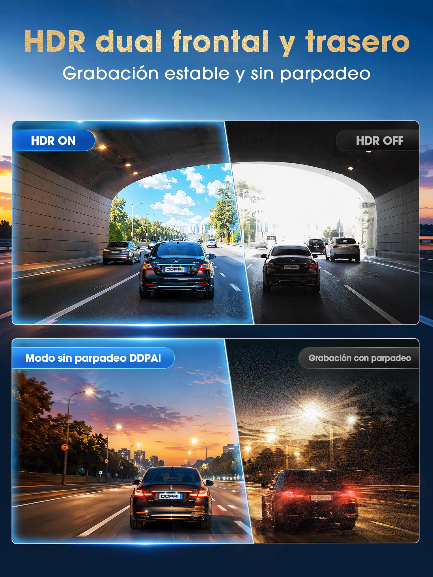 DDPAI Z60 Master 4K+2K Dash CAM Coche, STARVIS2 IMX678, HDR Dual Dashcam, Incluye Tarjeta de 64GB, 5G WiFi6, 2K/60FPS, GPS, 3" IPS, Visión Nocturna IA ISP, Modo Aparcamiento 24h, ADAS, 4G Disponible