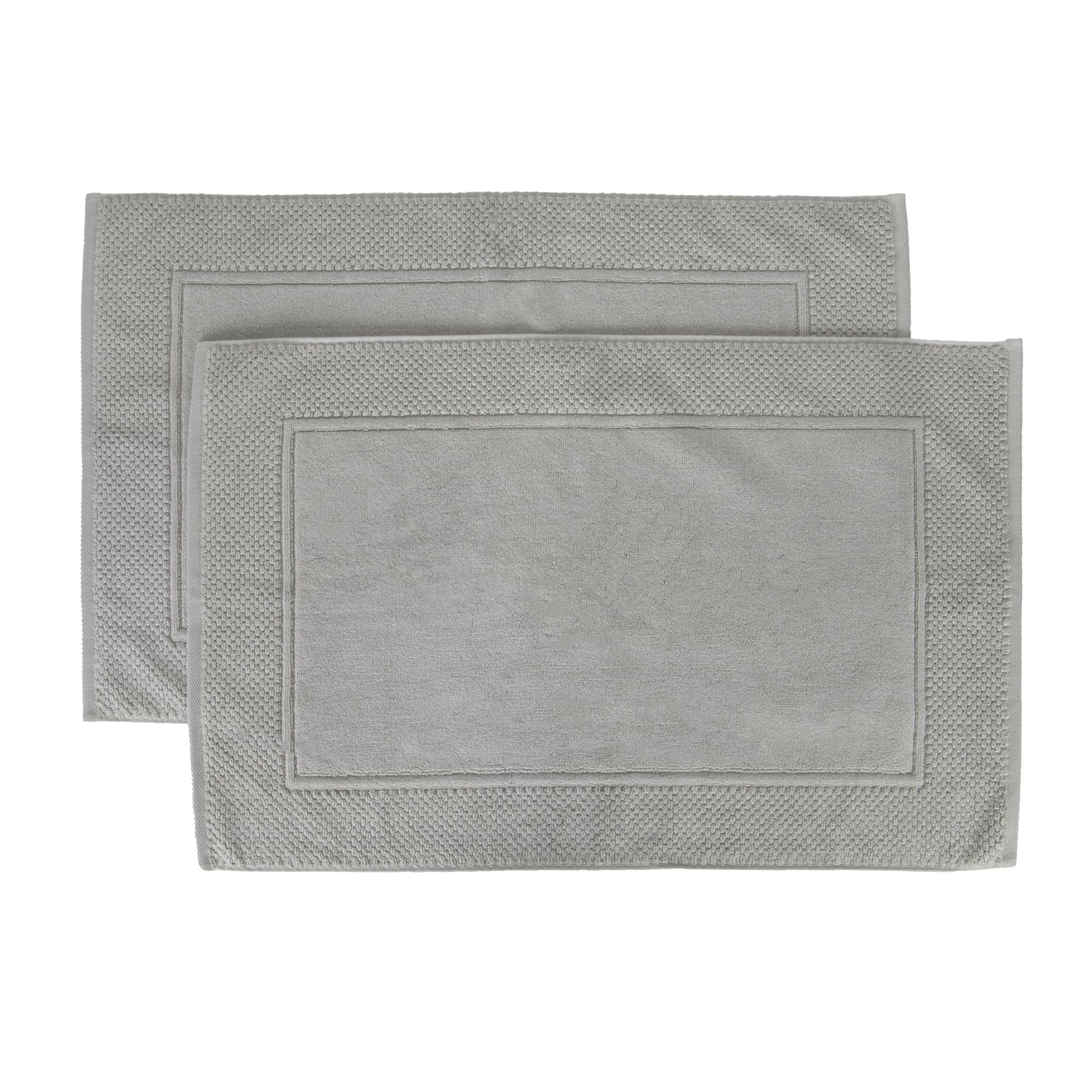 Ruggeri - Juego de 2 Alfombras de Baño 50x80 cm - 100% Algodón Extra Suave - Colección Let's Color! (Gris)