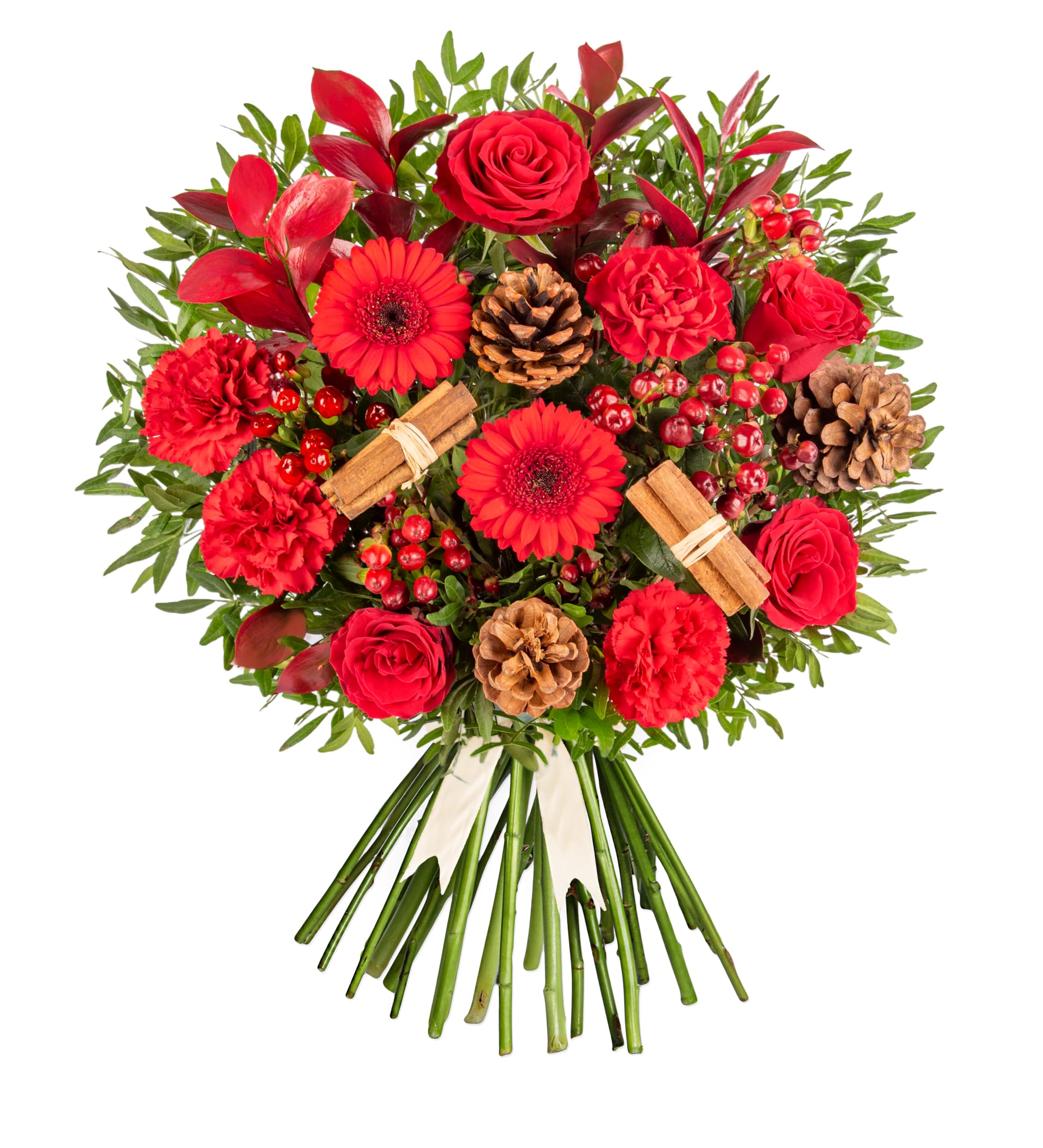 Festivity Bouquet - Fresh Christmas Flowers – Festive Floral Arrangements for Holiday Décor, Gifts, Celebrations, Winter Weddings, Christmas Cheer, and Special Gatherings (Medium)
