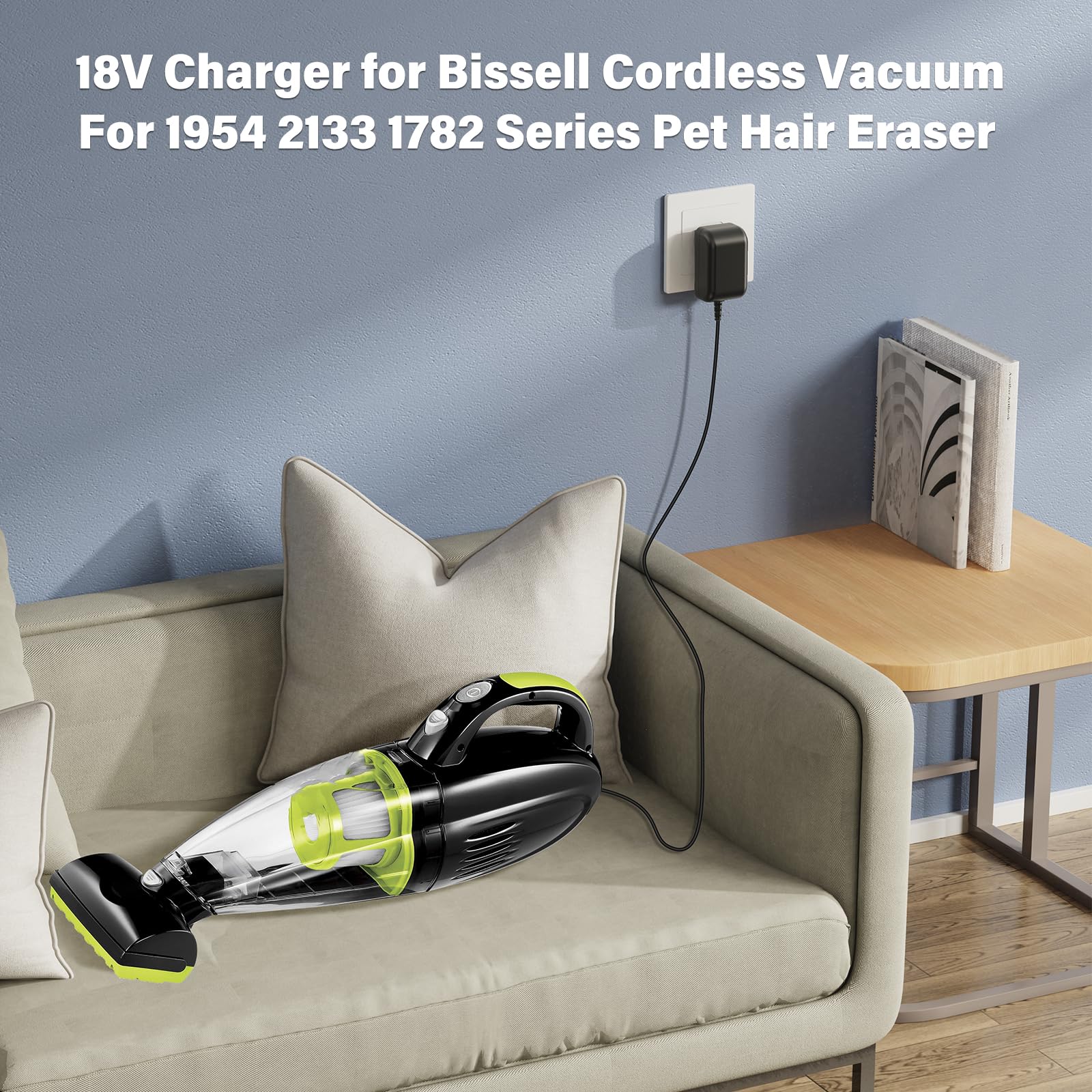 UL Listed Power Cord Fit for Bissell Bolt Lithium Max 2133 1954 19542 1610368 Charger Compatible with Pet Hair Eraser 19543 1782 17823 Vacuum AC/DC Adapter Replacement for SSC-180085US Power Supply