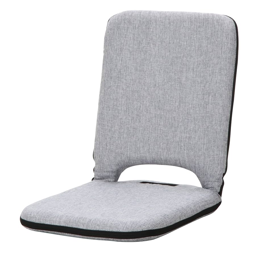 リクライニング座椅子 グレー アームレスト付き 座椅子 回転式 肘掛け ハイバック 座いす リクライニング 14段階