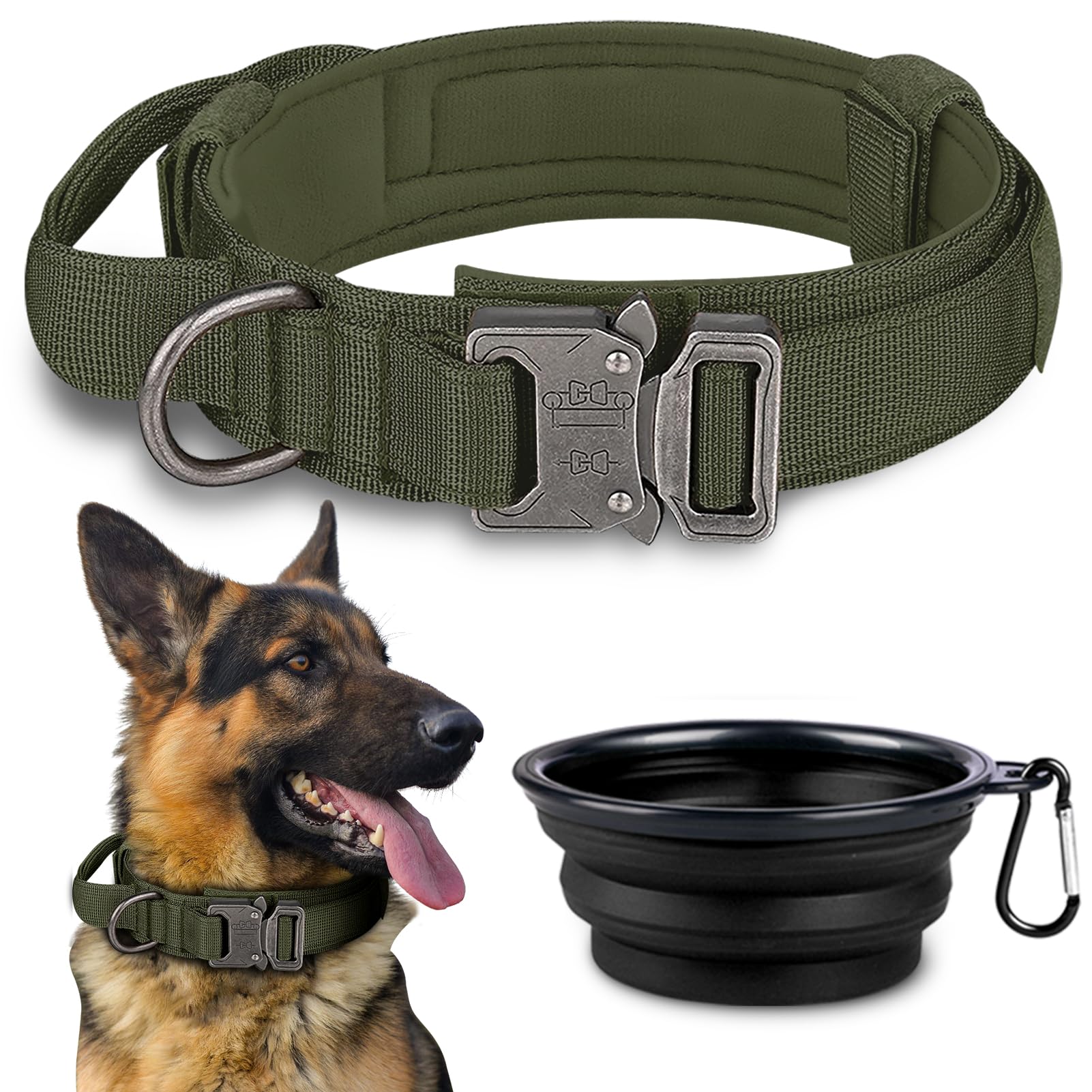 Dog Collar, Tactical Dog Collar, Adjustable Military Training Nylon Dog Collar with Control Handle and Heavy Metal Buckle for Medium and Large Dogs (B0C7TTLGPH) Amazon Price History, Amazon Price Tracker