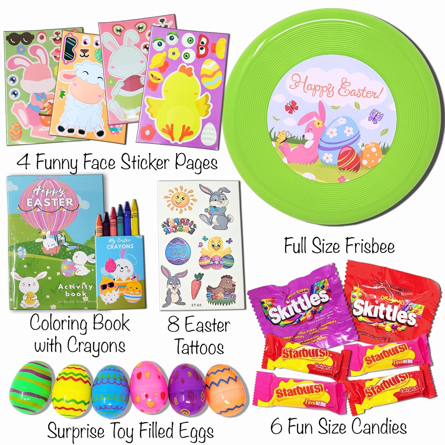Prefilled Easter Basket for Boys – Easter Care Package with Toys & Activities, Blue Bunny Gift Box, Pre-Filled Easter Basket Stuffers