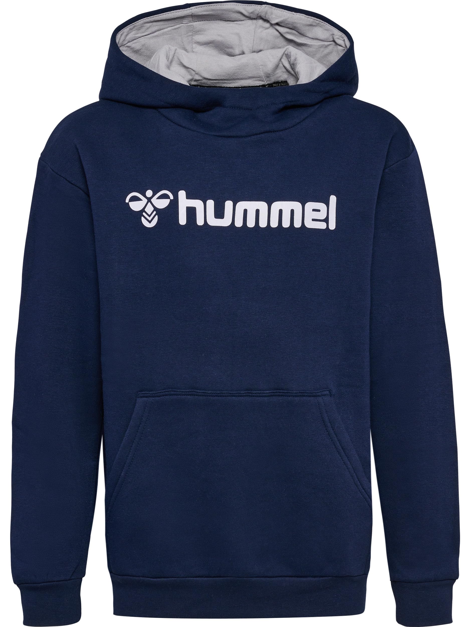 hummel Unisex Children's Hmlmover Cotton Hoodie Kids Sweatshirt, Navy, 128 EU